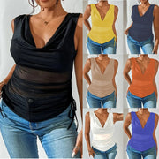 Sexy High Waist Crop Top for Women - V-Neck Sleeveless
