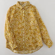 Artistic Floral Linen Shirt for Women