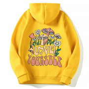 LOVE YOURSELF Hooded Fleece Sweatshirt - Long Sleeve Pullover