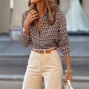 Women's Abstract Print Casual Autumn Shirt
