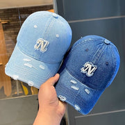 Customizable Embroidered Denim Letter Baseball Cap