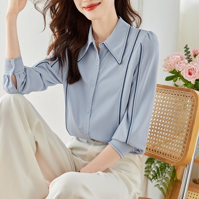 Chic Plus-Size Chiffon Autumn Blouse