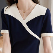 Chic V-Neck Chiffon Blouse Loose Summer Shirt