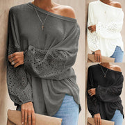 Loose Off-Shoulder Long Sleeve Top for Women
