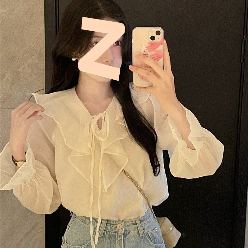 Chic Ruffled Puff Sleeve Blouse for Women