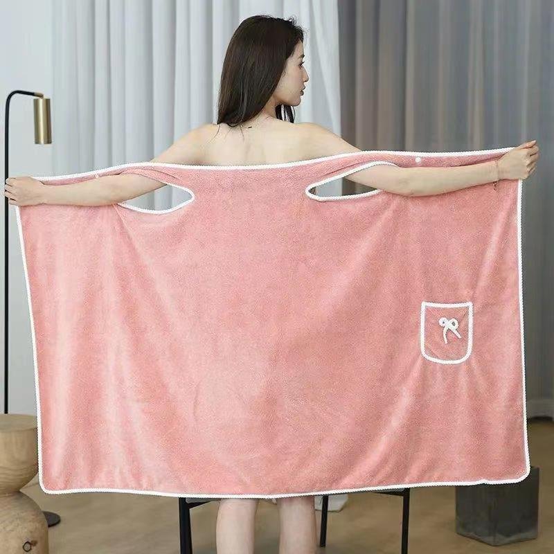 Stay Dry & Stylish Coral Fleece Bath Skirt