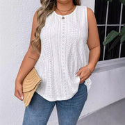 Loose Hollow Sleeveless T-Shirt for Women