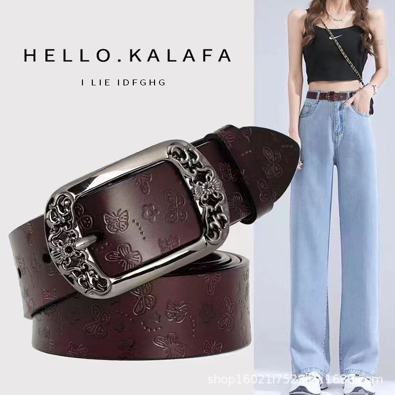 Vintage Pin Buckle Belt for Jeans, Casual Decorative Belt for Men and Women