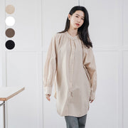 Women's Loose Cotton Long Shirt Dress Casual Chic