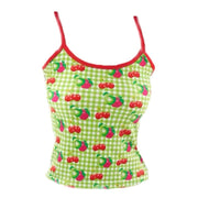 Cute Fruit Plaid Cherry Apple Sleeveless Women's Vest