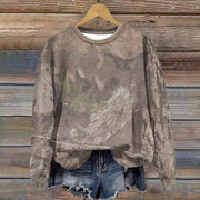 Maple Leaf Camouflage Crew Neck Sweatshirt for Women