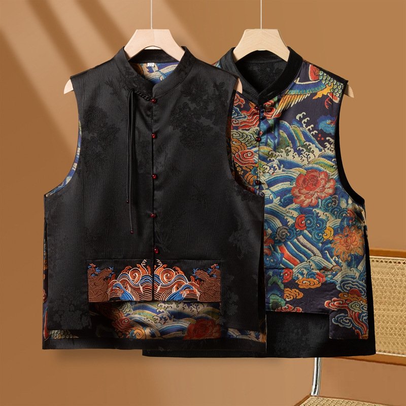 Vintage Inspired Double-Sided Embroidered Vest