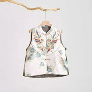 Vintage Floral Jacquard Vest for Women