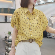 Plus Size Chiffon Short Sleeve Summer Blouse