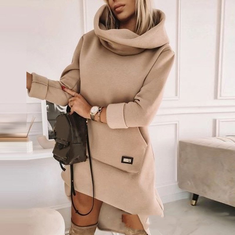 Women's Turtleneck Hooded Sweater for Cold Weather
