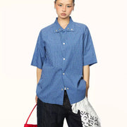 Retro Plaid Short Sleeve Casual Cotton Shirt