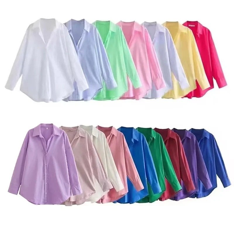 Urban Casual Multi-Color Poplin Shirt for Women