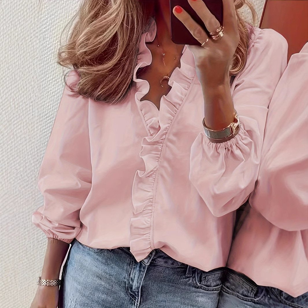 Women's Casual Ruffle Sleeve Blouse Elegant Top