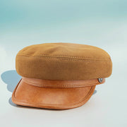 Sheepskin Suede Peaked Cap for Women