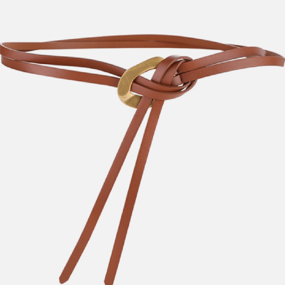 Add Style with Our Thin Women's Knot Buckle Belt