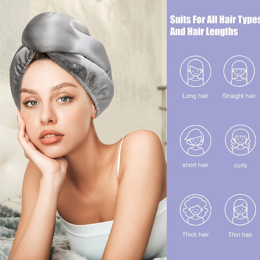 Quick-Dry Satin Hair Cap for Women