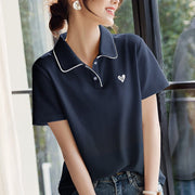 Love Embroidered Slimming Casual Cotton Shirt