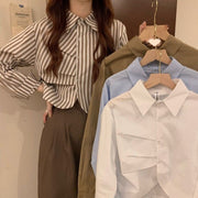 Chic French White Niche Blouse for Women