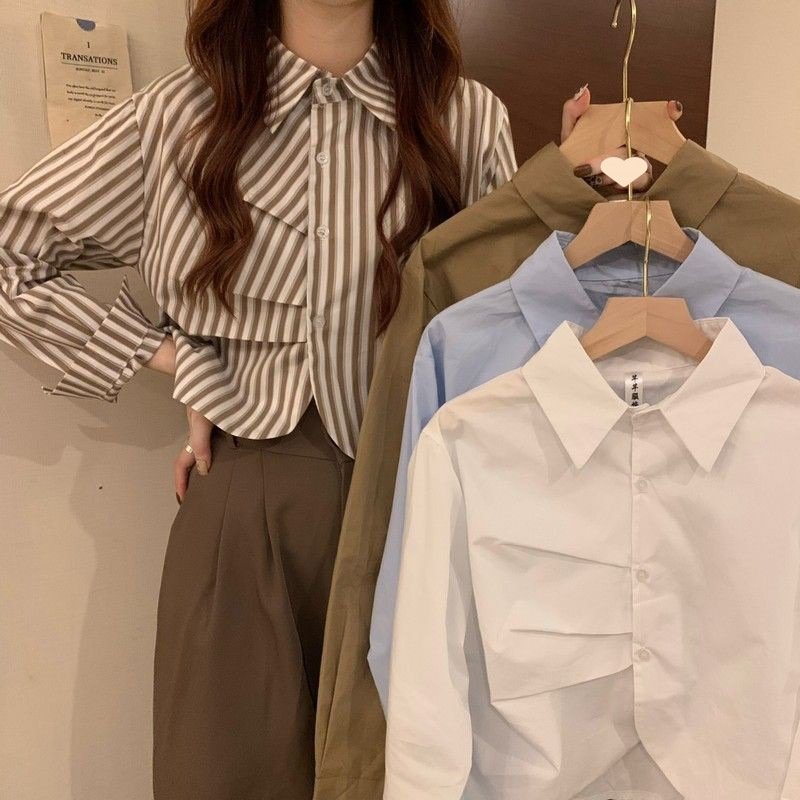 Chic French White Niche Blouse for Women