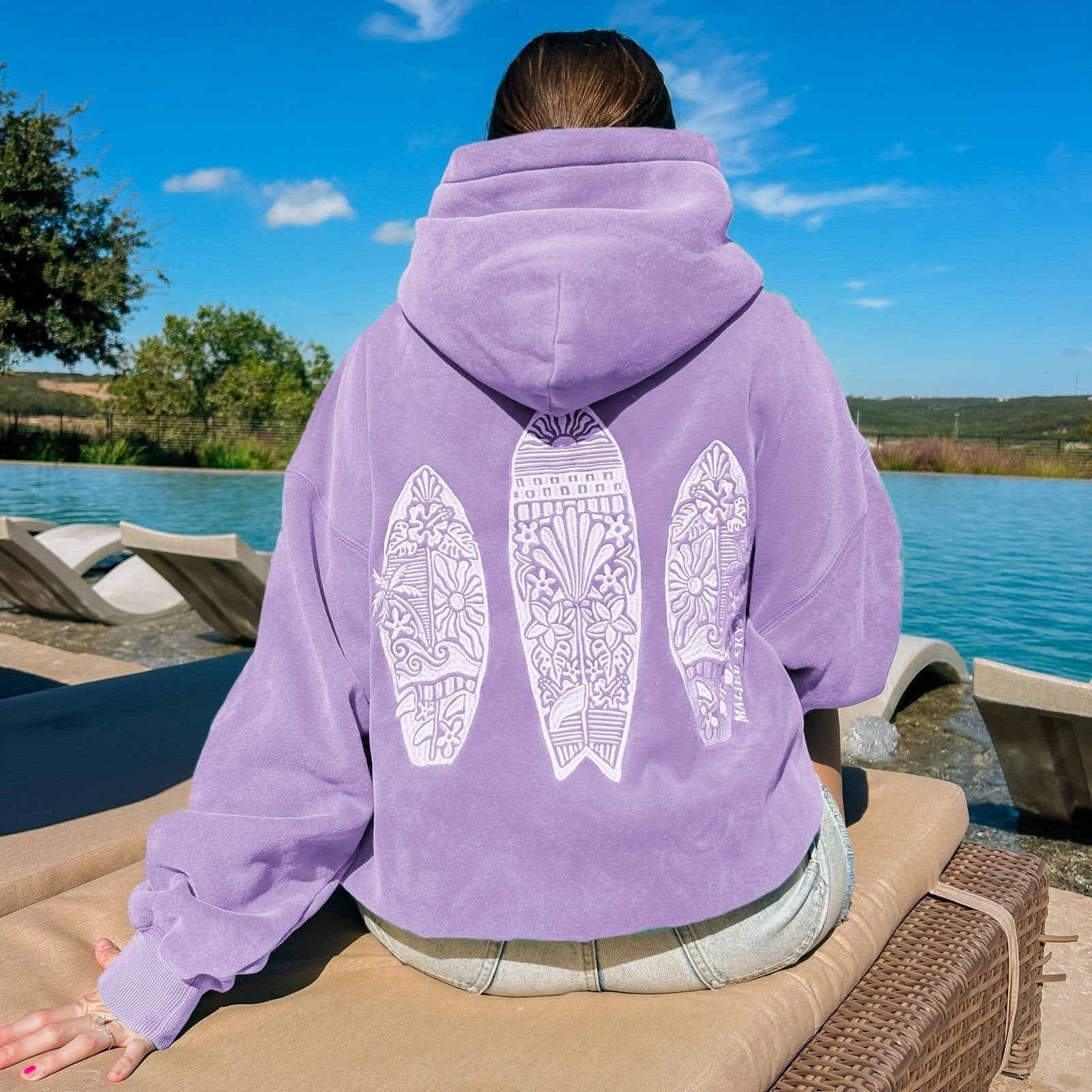 Floral Letter Hoodie for Women - Casual Long Sleeve Pullover