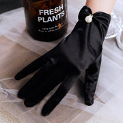 Elegant Short Pearl Gloves for Women
