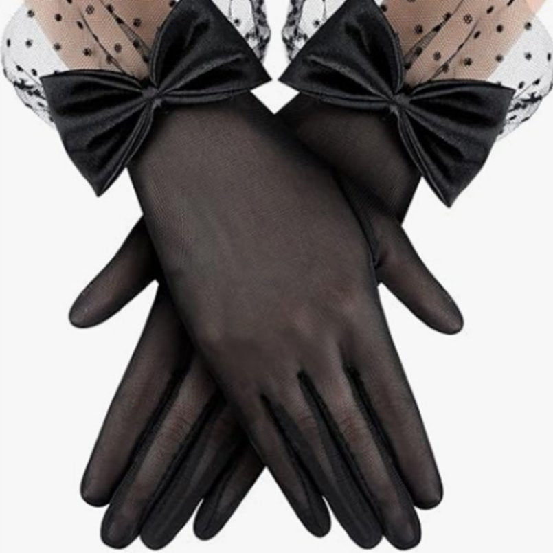 Vintage Wedding Gloves with Mesh Details for Bride