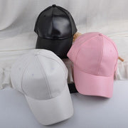 Classic Retro Leather Baseball Cap for Women