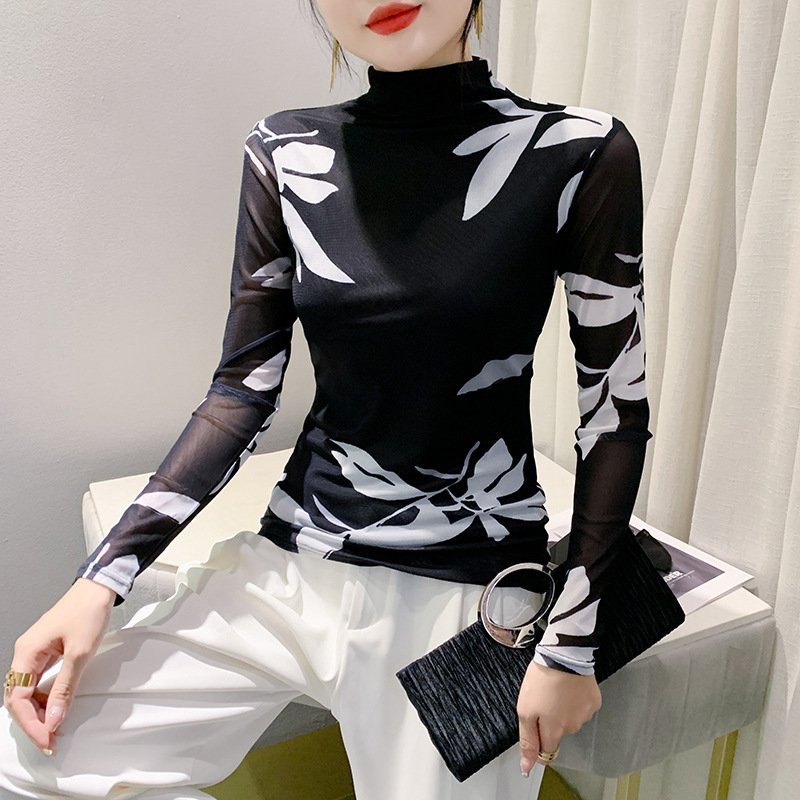 Women's Ocean Graceful Slim-Fit Long Sleeve Mesh Top