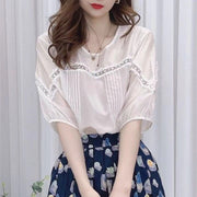 Chic Lace Puff Sleeve Blouse for Women