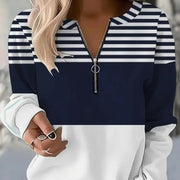 Casual Flag Sweatshirt - Half Zipper Pullover Sweater