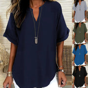 Women's Solid Casual Ice Silk Shirt