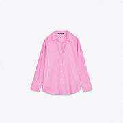 Chic Striped Long Sleeve Lapel Poplin Shirt