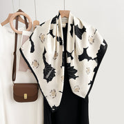 Floral Printed Square Scarf Women's Artistic Style Retro