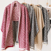 Warm Plaid Cloak Blanket for Office or Home Use