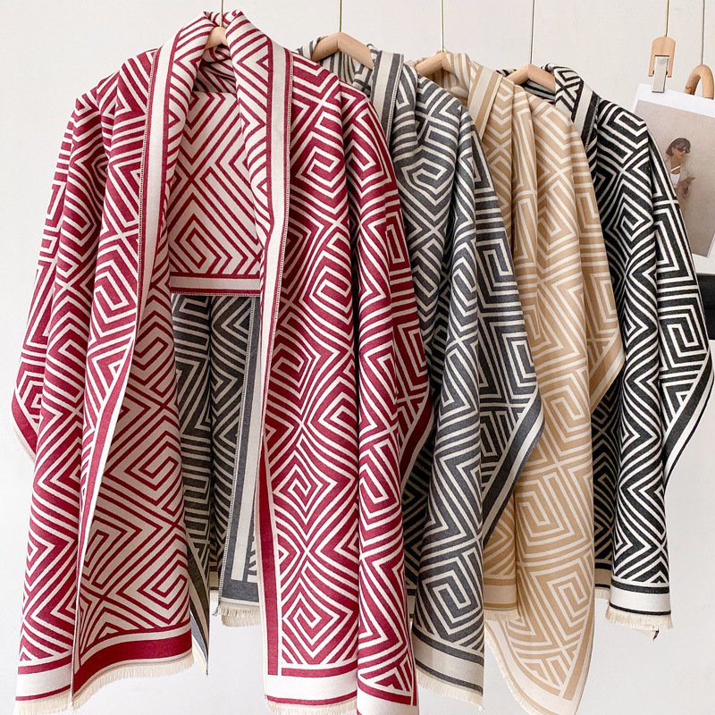 Warm Plaid Cloak Blanket for Office or Home Use