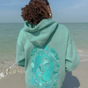 Cozy Lake Blue Hoodie for Women