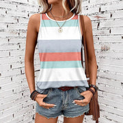 Geometric Striped Garden Collar Vest for Women