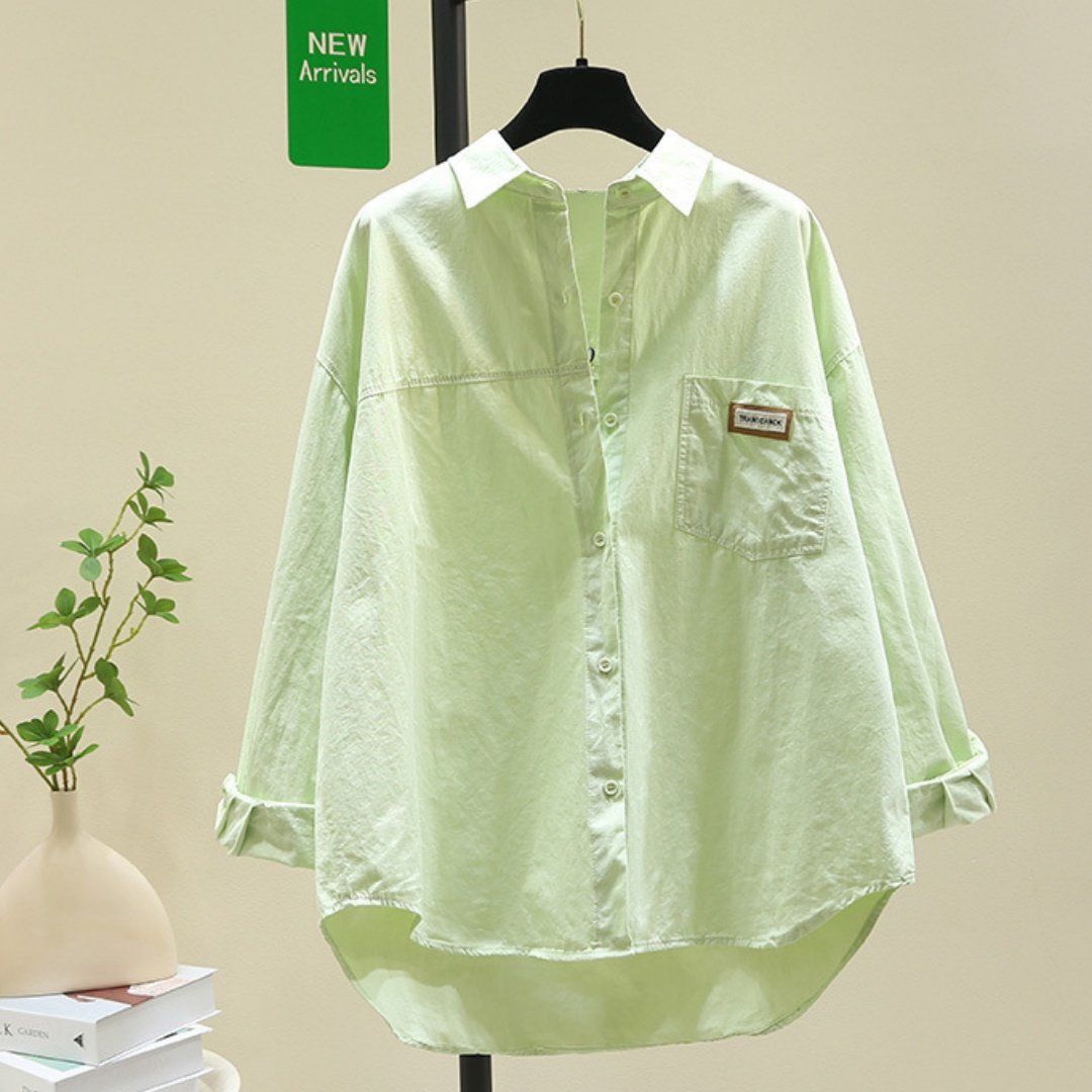 Women's Casual Cotton Long-Sleeve Loose Cardigan Shirt