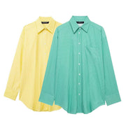 Casual Striped Loose Long Shirt for Women