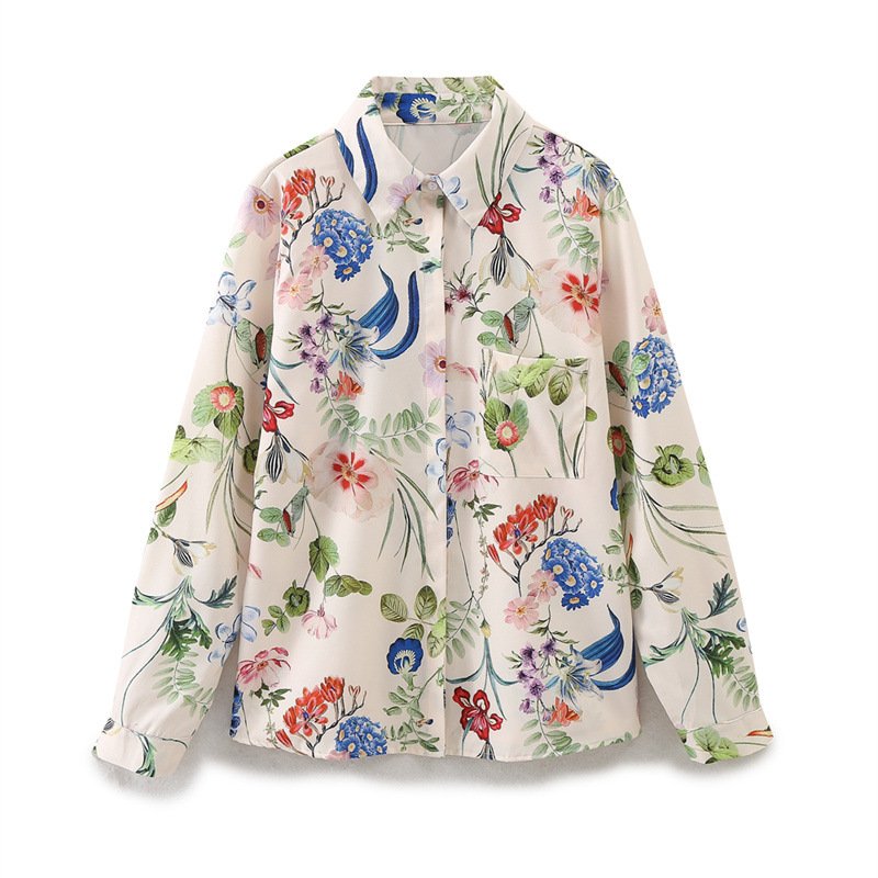 Floral Satin Casual Shirt for Women