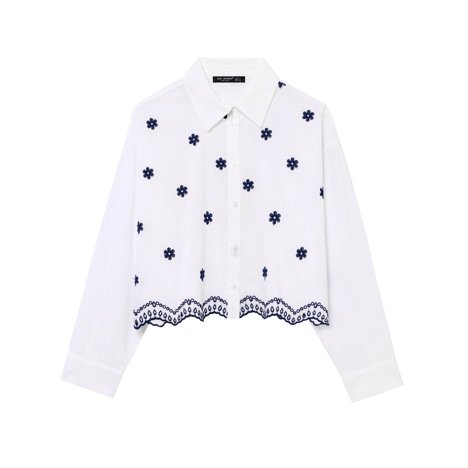 Chic Embroidered Long Sleeve Street Fashion Shirt