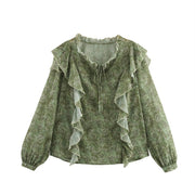 Stylish Printed Round Neck Slim-Fit Long Sleeve Shirt