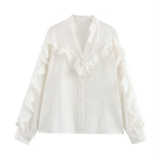 Chic Lace-Trimmed Slim Fit Cardigan Shirt