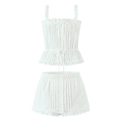 Retro Embroidered Skirt Top Culottes