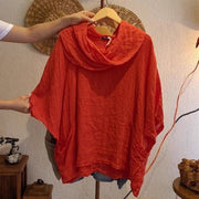 Women's Linen Draped Neck Pocket Top